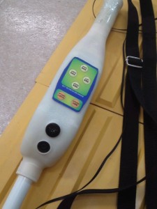 音声案内対応白杖　操作部分